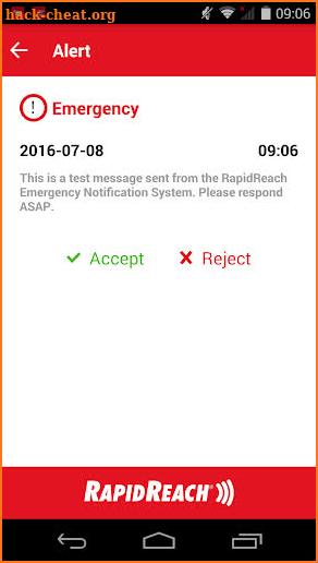 RapidReach Alert screenshot