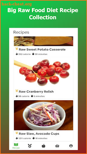 Raw Food Diet Prime: Cookbook, Food Chart, Recipes screenshot