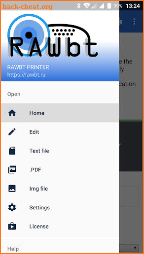 RawBT driver for thermal ESC/POS printer screenshot