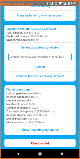 rawtx - bitcoin lightning network wallet screenshot