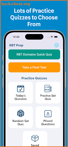 RBT exam preparation screenshot