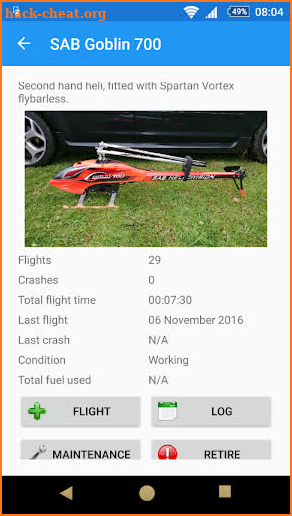 RC Flight and Battery Log screenshot