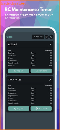 RC Maintenance Timer screenshot