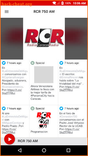 RCR 750 AM screenshot