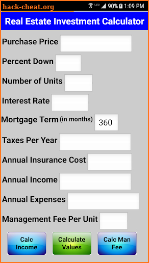 Real Estate Investment Calculator screenshot