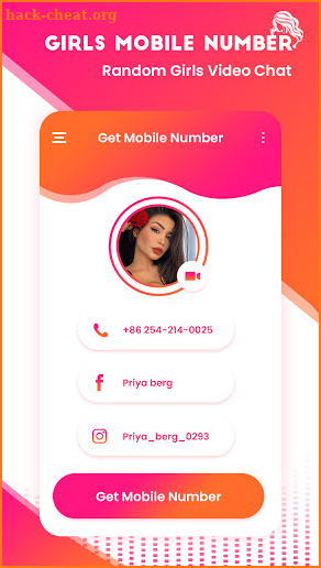 Real girls mobile number for WhatsApp Chat & Video screenshot