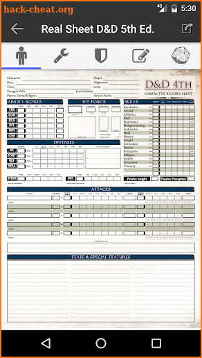 Real Sheet ∞: D&D 4th + Dices screenshot