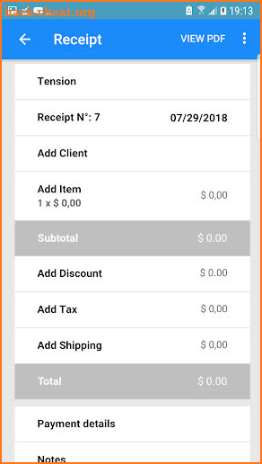 Receipt & Invoice screenshot