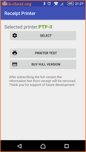 Receipt bluetooth printer screenshot