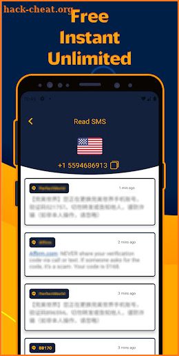 Receive SMS Verification‏ screenshot