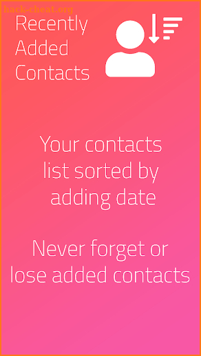 Recently Added Contacts: Recent Contacts List screenshot