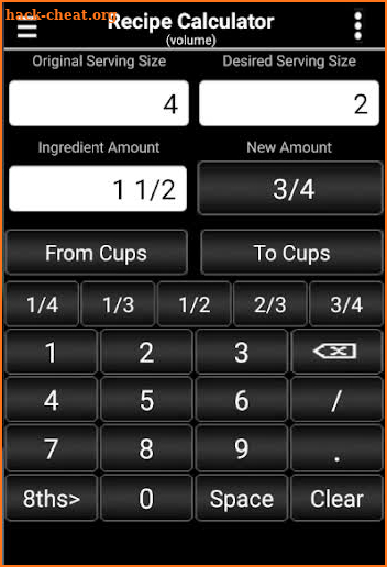 Recipe Calculator screenshot