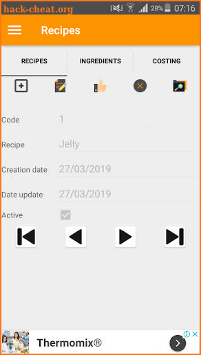 Recipe Costing screenshot