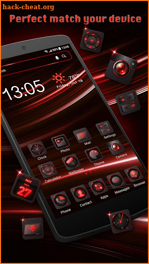 Red aurora launcher theme screenshot