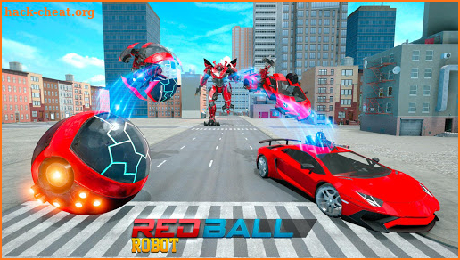 Red Ball Robot Car Transform: Flying Car Games screenshot