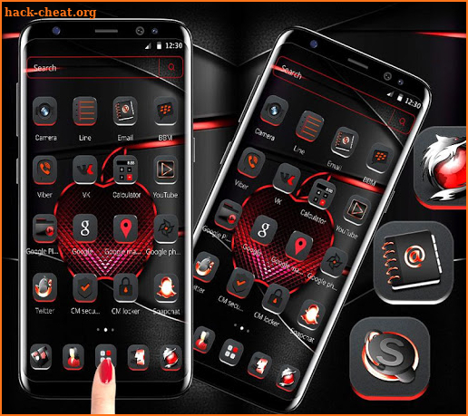 Red Black Apple Dark Launcher Theme 🍎 screenshot