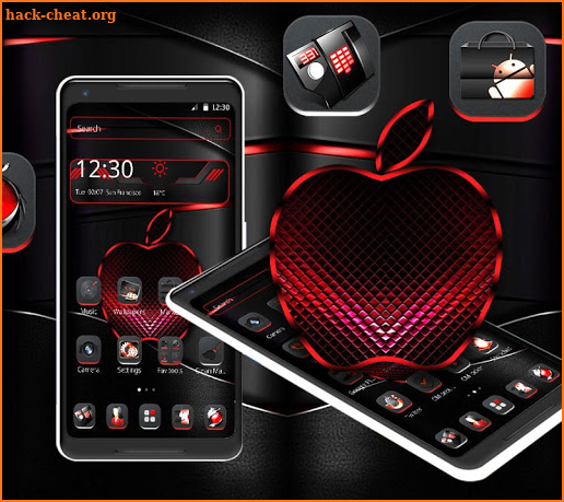 Red Black Apple Dark Launcher Theme 🍎 screenshot