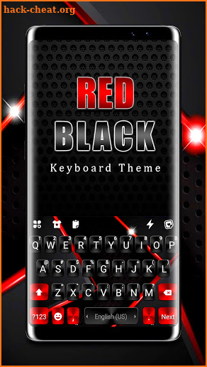 Red Black Metal 2 Keyboard Background screenshot