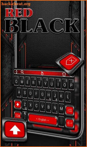 Red Black Metallic Keyboard Theme screenshot