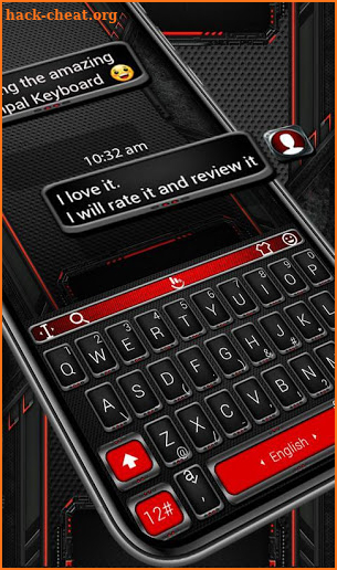 Red Black Metallic Keyboard Theme screenshot