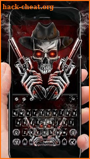 Red Blood Skull Gun Keyboard Theme screenshot