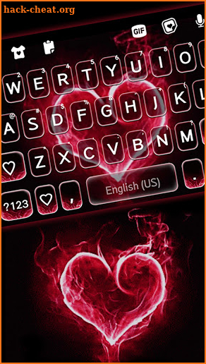 Red Burning Heart Keyboard Background screenshot