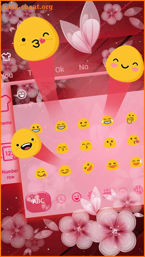 Red Cherry Flower Keyboard screenshot