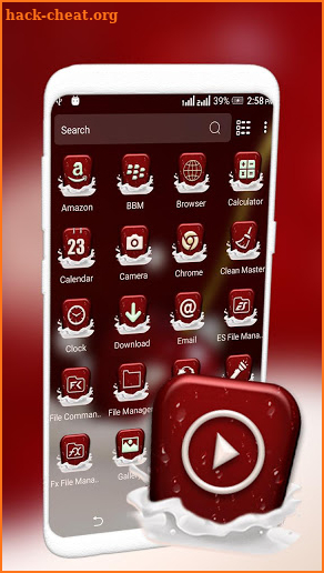 Red Cherry Launcher Theme screenshot