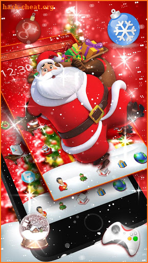 Red Christmas Santa Tree Theme screenshot