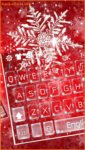 Red Christmas White Snow Keyboard screenshot