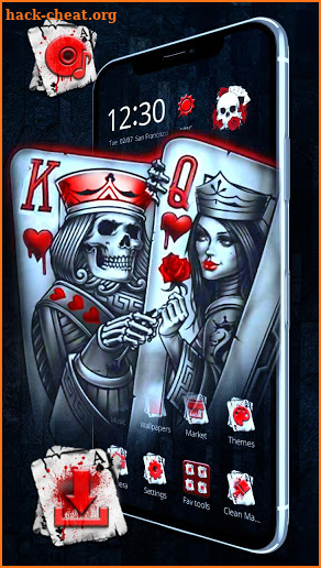 Red Crown Poker Skull Theme screenshot