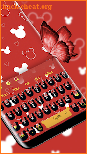 Red cute bow cartoon mouse keyboard theme screenshot