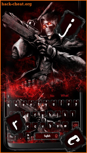 Red Death Skull Gun Keyboard Theme screenshot