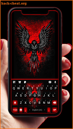 Red Fire Eagle Keyboard Background screenshot