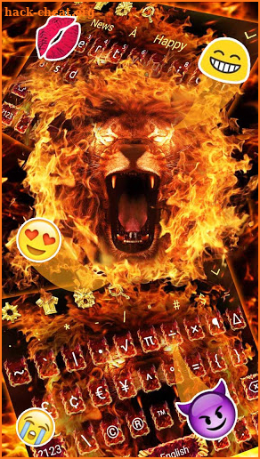 Red Fire Lion Roar Keyboard Theme screenshot