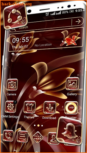 Red Floral Launcher Theme screenshot