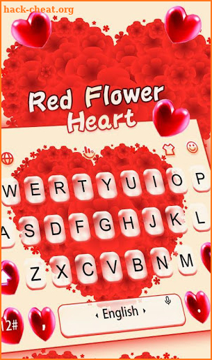 Red Flower Heart Keyboard Theme screenshot