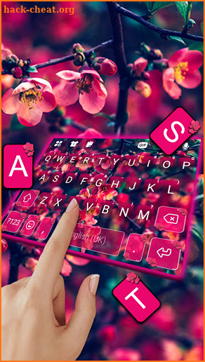 Red Flowers Keyboard Background screenshot