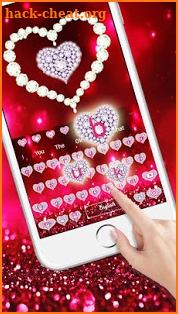 Red Glitter Diamond Keyboard screenshot
