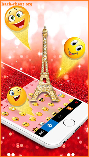 Red Glitter Paris Keyboard Theme screenshot