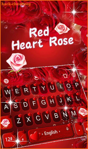 Red Heart Rose Keyboard Theme screenshot
