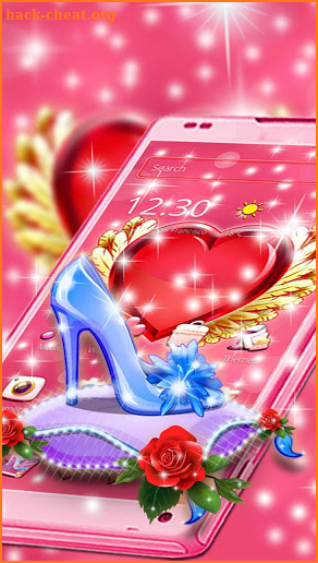 Red Heart Sandal 2D Theme screenshot