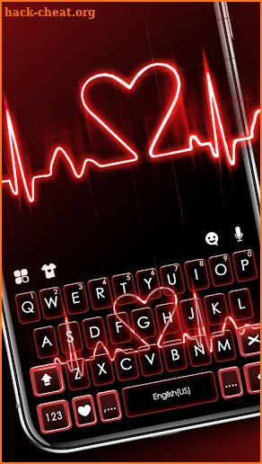 Red Heartbeat Keyboard Theme screenshot