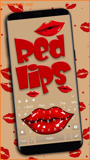 Red Kiss Lips Keyboard Theme screenshot