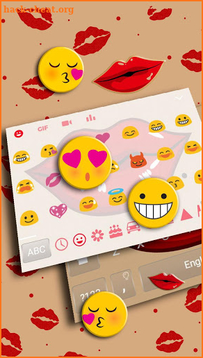 Red Kiss Lips Keyboard Theme screenshot
