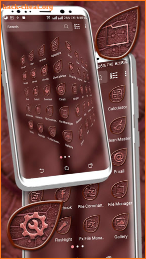 Red Leaf Texture Launcher Theme screenshot