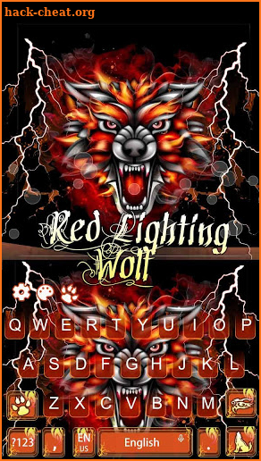 Red lighting Wolf Keyboard Theme screenshot