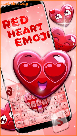 Red Love Heart Emoji Keyboard screenshot