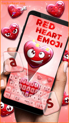 Red Love Heart Emoji Keyboard screenshot
