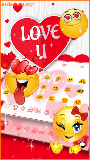 Red Love Heart  Keyboard Theme screenshot